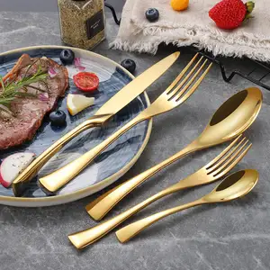 Unique Shark Design Stainless Steel KAYA Cutlery Colored Restaurant Silverware 5 Pcs Vajilla Royal Bulk Flatware Cutlery Set