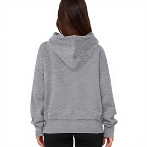 Sudadera con Capucha Gris para Mujer, Mezcla de Algodón y Felpa, Manga Larga, Estilo Urbano, Estampado de Letras, Transpirable, Ropa de Invierno - Product Image 5
