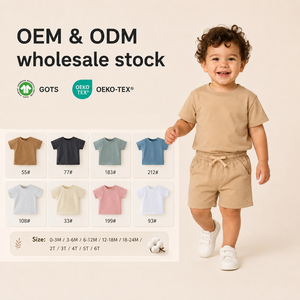 Camisetas Blancas de Verano para Bebé, Personalizadas, Cuello Redondo, Algodón Orgánico, <span class=keywords><strong>Manga</strong></span> Corta, Talla Grande - Product Image 1