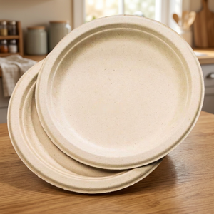 Assiettes en papier de qualité alimentaire jetables, écologiques, durables, résistantes à l'huile, vaisselle pour l'hôtellerie, l'épicerie, les bonbons - Product Image 5