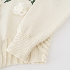 Maglione da donna personalizzato di alta qualità <span class=keywords><strong>a</strong></span> maglia manica lunga con scollo <span class=keywords><strong>a</strong></span> V elegante maglione da donna con ricamo <span class=keywords><strong>a</strong></span> mano da donna in maglia <span class=keywords><strong>Cardigan</strong></span> - Product Image 5