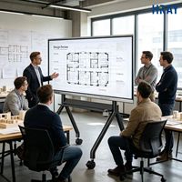 HRAY Pantalla Táctil Infrarroja 4K de 65 Pulgadas Todo en Uno 4G 32G Android 13 OPS Expandible para Estudio de Diseño Arquitectónico, Revisión de Dibujos, OEM ODM