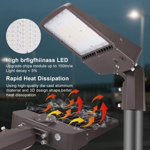 Outdoor Commercial Area Lighting Fixture Waterproof IP65 Aluminum 5000K LED Shoebox Street <b>Pole</b> <b>Light</b> for Sports Stadiums - Product Image 4