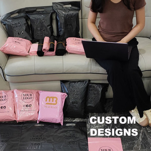 Tùy chỉnh màu hồng đen trắng thân thiện với môi vận chuyển phong bì bưu phẩm túi với logo tùy chỉnh compostable <span class=keywords><strong>Poly</strong></span> Túi bưu phẩm cho quần áo - Product Image 4