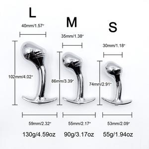 G-spot yapay penis Metal Anal Plug kavisli seks oyuncakları kadın erkek popo fiş prostat masaj yetişkin seks ürünleri - Product Image 2