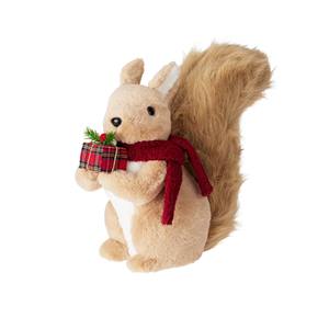 Peluche de Ardilla con Bufanda Roja y Caja de Regalo 17x32cm H 34cm - Product Image 1