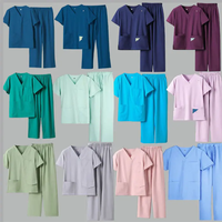 Tenues d'opération personnalisées en tissu élastique tissé, unisexe, pour médecins, à séchage rapide, pour infirmières, uniformes médicaux lavables à la main