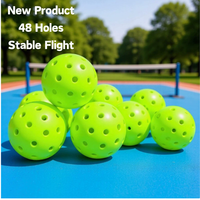 Balle de pickleball de haute qualité à 40 trous, haute précision, anti-déformation, vert néon, OEM
