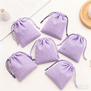 Pochette cadeau en coton et lin naturel recyclable et écologique avec cordon de serrage pour la présentation de bijoux - Product Image 2