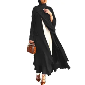 2021 Soft and flowing plus-size cardigan muslimah islamic clothing modern kaftan burka woman clothing islamic muslim abaya dress