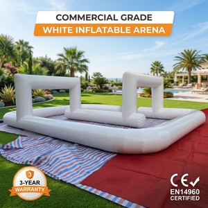 Piste de course gonflable en PVC blanc pur certifiée DFRL EN14960 avec clôture et souffleur, garantie 3 ans, 20x26FT, installation facile - Product Image 4