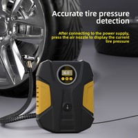 Emergency Tool 120W ABS Single Cylinder Tire Inflator Pump Tire Pressure Monitor Digital Pressure Gauge Portable for Car