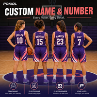 Conjunto de Uniforme de Baloncesto para Niñas, Personalizado, 100% Poliéster, Jersey de Secado Rápido, Pantalones Cortos, Nombre del Equipo, Número, para Escuelas, Clubes, Academias Juveniles
