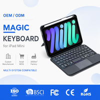 Nouveau clavier robuste pour iPad Mini 6e génération, étui USB Type-C avec pavé tactile, clavier rétroéclairé RVB, design clavier séparé HL-ZZ-mini6
