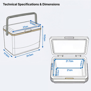 Glacière portable 3L en plastique rigide pour aliments, idéale pour l'extérieur - Product Image 2