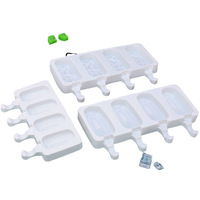 Offres Spéciales Portable et Flexible 4 trous grande taille Ellipse Silicone moule à crème glacée réutilisable Silicone Popsicle plateau pour bricolage