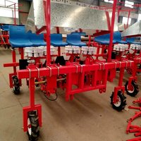 Transplanteuse automatique de semis de tomates, choux et oignons à 4 rangs, montée sur tracteur de 40 à 80 CV