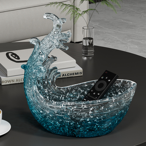 Boîte de rangement décorative Onde Océanique, Plateau en résine cristalline, Porte-clés pour entrée, Table basse, Cadeau de pendaison de crémaillère - Product Image 4