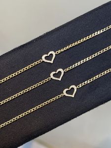 Xinfly 18K Gold and Natural Diamond Cuban Chain Heart Pendant <b>Cute</b> Jewelry <b>Bracelet</b> for Ladies Party and Daily Wear - Product Image 3
