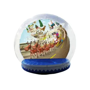 假日雪人聚氯乙烯巨型动画充气雪球/透明野营帐篷/圣诞装饰雪球
