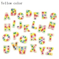Patchs de vêtement à la mode Top qualité 3 M bâton de colle sur le support 3D gonflé arc-en-ciel couleur broderie Alphabet anglais lettre patchs