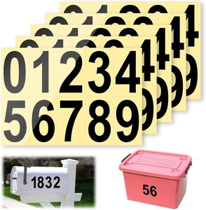 6 Inch Mailbox Number Stickers - 9 Sheets, 45 PCS Waterproof Vinyl Numbers For Mailbox, Car, Door, Window (Black) - View #9