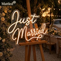 Panneau néon LED « Just Married » pour décoration de mariage, lumière acrylique à intensité variable, design personnalisé gratuit, livraison rapide pour toile de fond de fête de lune de miel