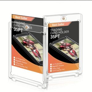 Strong Magnetic Card <b>Protector</b> Hard Plastic Transparent Portable 2.87x4.33 Inch Protective Cover Clip King Star Game Collection - Product Image 1