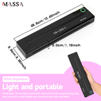 MASSA Printer tato Mini Label warna termal A4, Printer tato nirkabel portabel tanpa tinta dibuat plastik tahan lama