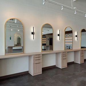 Nouveau mobilier de <span class=keywords><strong>salon</strong></span> de beauté, miroir de barbier, miroir LED pour <span class=keywords><strong>salon</strong></span> de coiffure, station de coiffage spéciale avec écran et éclairage LED - Product Image 3