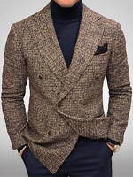 Blazer Costume Décontracté à Carreaux Printemps-Automne Homme, Veste de Costume Uni pour Homme, Commerce Extérieur Transfrontalier