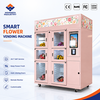 Distributeur automatique de fleurs Winnsen à 16 portes, distributeur automatique de fleurs fraîches, congélateur commercial à porte vitrée