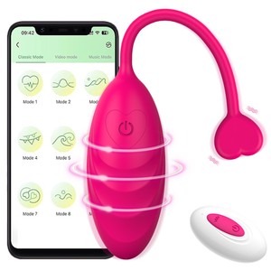 Vibrateur féminin Jumping pour adultes, vente en gros, télécommande sans fil, contrôlé par application, petit modèle Tadpole Fun en forme <span class=keywords><strong>de</strong></span> cœur - Product Image 1