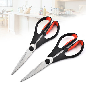 Kitchen Scissors Stainless Steel Black Red Handle Ultra Sharp Home Use Straight Head 20Cm - Product Image 1
