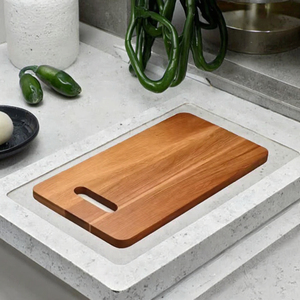 Bridge Style Wood Cutting Board with Built-in Stand Mildew Proof 40x30cm Chopping <b>Block</b> & Charcuterie Board - Product Image 3