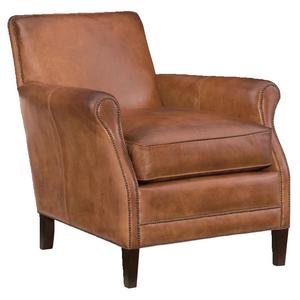 Fauteuil en cuir de style vintage avec dossier capitonné et accoudoirs confortables pour une ambiance cosy dans une bibliothèque ou un salon. - Product Image 4