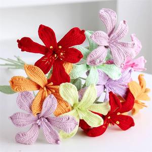 Flor de microganchillo fino, flor de ganchillo hecha a mano, flor de simulación de seis pétalos, flor tejida a mano con hilo de algodón - Product Image 2