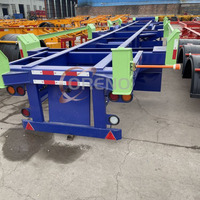 Semi-remorque squelette à structure robuste de 40 pieds, châssis de conteneur squelette, 3 essieux, capacité de charge de 40 tonnes, modèle de remorque de camion