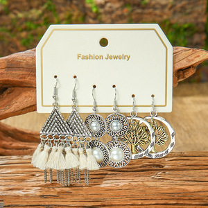 Pendientes de aleación de joyería de moda, estilo bohemio, diseño de plumas para mujer, para fiestas. - Product Image 2