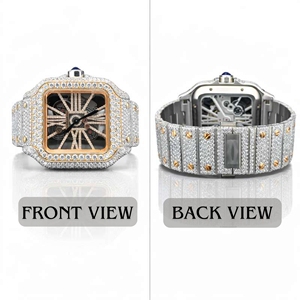 Reloj Unisex de Lujo de 41 mm, Cuadrado, de Aleación, de Alta Calidad, con Diseño Moderno, Diamante Moissanite, Oro Blanco, Fabricante Indio, Movimiento Eta - Product Image 4