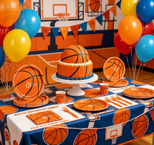 DAMAI Hot Selling Disposable Tableware Set Basketball Sports Themed Party Supplies Ready In Stock include napkins plates dishes - Product Image 6