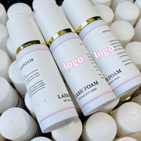 Kit Sampo Bulu Mata 60ml dengan Logo Label Pribadi, Pembersih Busa Sampo Bulu Mata, Kit Sampo Ekstensi Bulu Mata