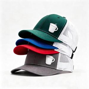 Gorra de béisbol trucker de 5 paneles con parche de cuero vintage personalizado al por mayor, ajustable con hebilla única, unisex, deportiva, 100% - Product Image 6