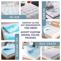 Surmatelas hybride en mousse à mémoire de forme double couche extra épais, ferme et souple, avec tissu tricoté pour soulager les maux de dos
