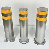 Barrière de stationnement robuste en acier, poteau fixe en acier inoxydable, idéal pour les parkings de supermarchés en bord de route et les autoroutes