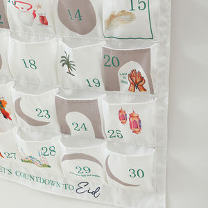 <span class=keywords><strong>Calendrier</strong></span> suspendu en toile pour le Ramadan, vente en gros, 30 pochettes, décoration à thème islamique pour la famille, le bureau, fournitures de compte à rebours festif - Product Image 6