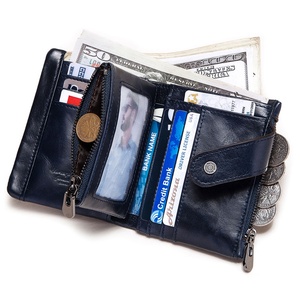 Boshiho Customized Leather Purse Short Chain Men <b>Wallet</b> Bifold Men <b>RFID</b> <b>Blocking</b> Card Holder <b>Wallet</b> - Product Image 1