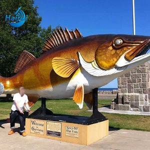 Scultura di Pesce in Fibra di Vetro, Grande Statua di Pesce in Resina per Giardino Marino - Product Image 1