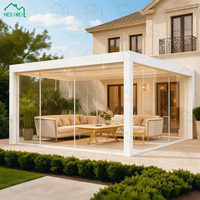 Pergola bioclimatique en aluminium sur mesure avec toit motorisé, imperméable, pour espace de vie extérieur