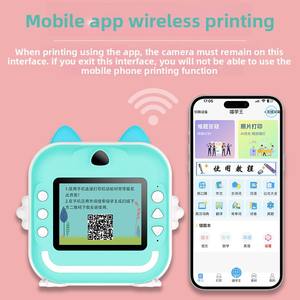 Nouvel appareil photo instantané pour enfants Q5 transfrontalier, impression thermique, mini dessin animé, écran numérique 2,0 pouces, matériau ABS, vidéo - Product Image 4